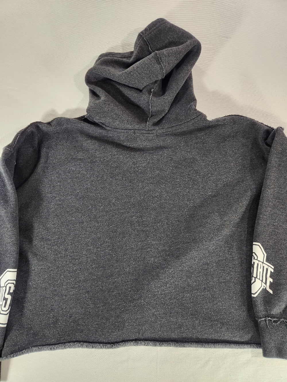 '47 Women's Ohio State Gray Fleece Pullover Hoodie Cropped Sweatshirt Size Large - Picture 9 of 9